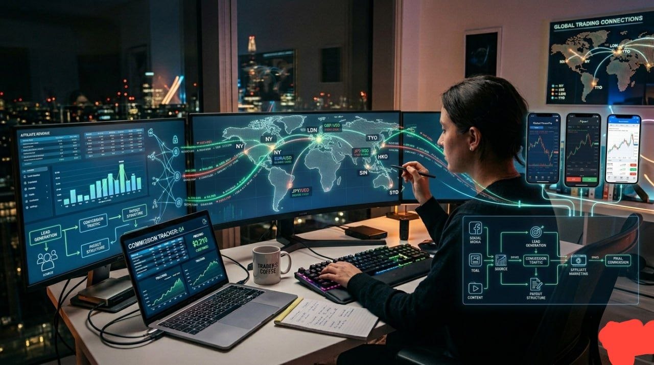 Global forex market visualization Global forex market visualization with glowing world map, trading data streams